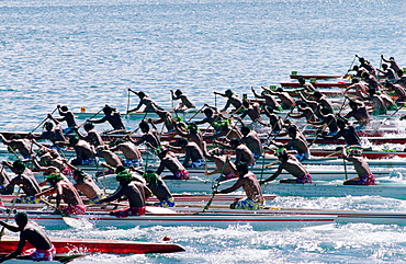 Traditional Pirogue race, Tahiti