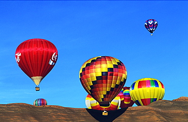 Hot air balloons taking off