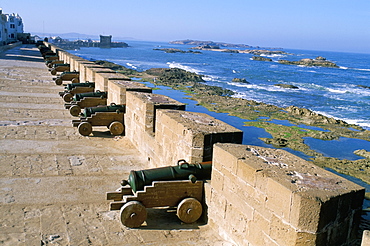 North bastion, town walls, Essaouira, Morocco, North Africa, Africa