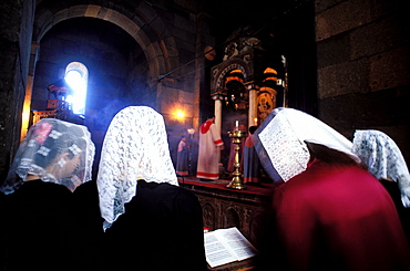 Choral group, Saint Gayaneh church, Etchmiadzin, Armenia, Asia