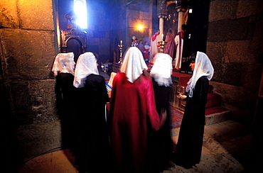 Choral group, Saint Gayaneh church, Etchmiadzin, Armenia, Asia