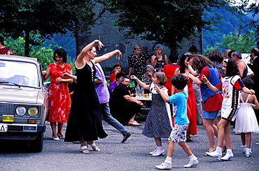 Family party, Aghbat church, Armenia, Asia