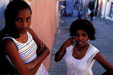 Young girls, Tivoli district, Santiago de Cuba, Cuba, Central America