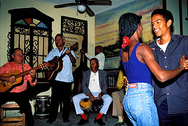 Music and dance, Casa de la Trova, Baracoa, Region of Guantanamo, Cuba, Central America