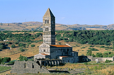 Santa Trinita di Saccargia church, Sassari, island of Sardinia, Italy, Mediterranean, Europe