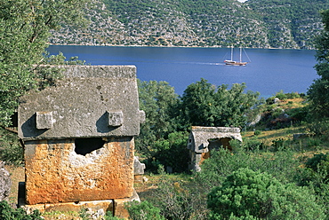 Fortress of Kalekoy, Kekova Bay, Lycia, Anatolia, Turkey, Asia Minor, Asia