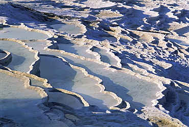 Terraces at Pamukkale, Hierapolis-Pamukkale, UNESCO World Heritage Site, Denizli Province, Anatolia, Turkey, Asia Minor, Asia