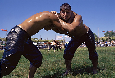 Wrestlers, Antalya region, Anatolia, Turkey, Asia Minor, Asia