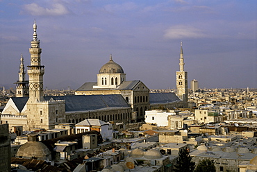 City skyline including Omayyad mosque and souk, UNESCO World Heritage Site, Damascus, Syria, Middle East