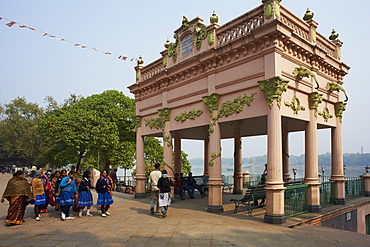 Kiosk built in 1921 by Mr. Roquitte, City of Chandernagor (Chandannagar), former French colony, by the Hooghly River, West Bengal, India, Asia 