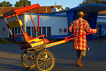 Pousse-pousse, the local taxi, Antsirabe, Madagascar, Africa