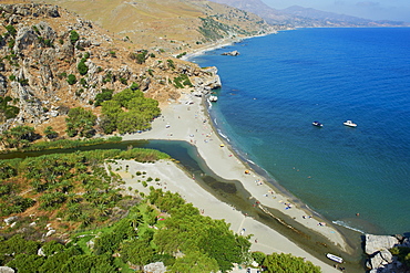 Preveli Beach, Rethymnon province, Crete, Greek Islands, Greece, Europe