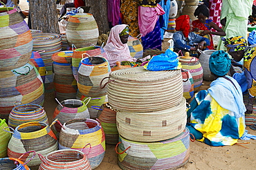 Market of basketry near Thies, Senegal, West Africa, Africa