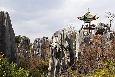 Limestone pinnacles in Shilin, Stone Forest, at Lunan, Yunnan, China, Asia 