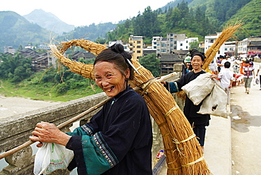 Black Miao ethnic group, market around Congjiang, Guizhou Province, China, Asia