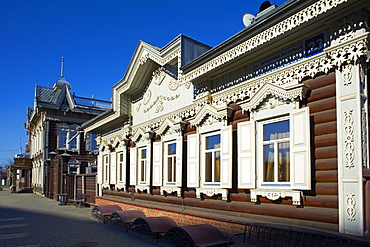 Wooden architecture, The House of Europe, Irkutsk, Siberia, Russia, Eurasia 