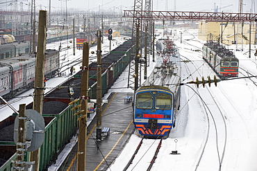 Railway station on the Trans-Siberian line, Balezino, Udmurtia, Russia, Europe