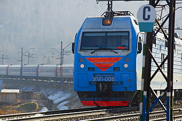 Trans-Siberian train in Siberia, Russia, Eurasia