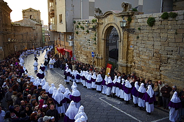 Procession on Good Friday, Enna, Sicily, Italy, Europe