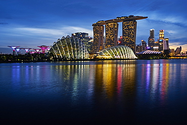 Garden By the Bay, Marina Bay Sands Hotel, the Arts and Sciences Museum, Marina Bay, Singapore, Southeast Asia, Asia