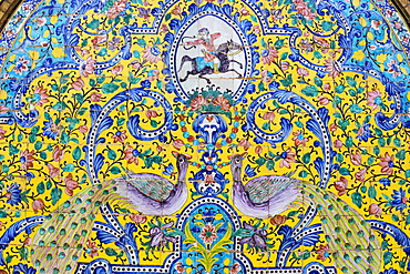 Tile decorations, Golestan Palace, UNESCO World Heritage Site, Tehran, Iran, Middle East