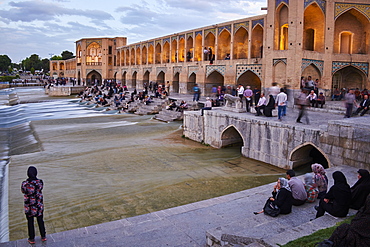 Khaju bridge on the River Zayandeh, Isfahan, Iran, Middle East