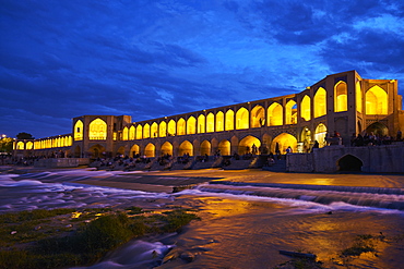 Khaju bridge on the River Zayandeh, Isfahan, Iran, Middle East