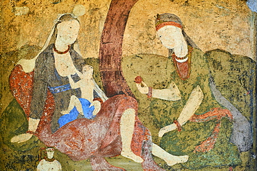 Safavid era painting, Chehel Sotun Palace, Isfahan, Iran, Middle East