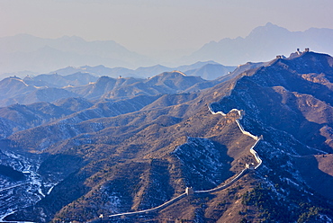 Dawn over the Jinshanling and Simatai sections of the Great Wall of China, Unesco World Heritage Site, China, East Asia