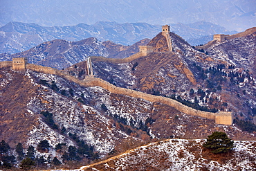 Aerial view of the Jinshanling and Simatai sections of the Great Wall of China, Unesco World Heritage Site, China, East Asia