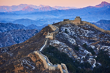 Jinshanling and Simatai sections of the Great Wall of China at sunset, Unesco World Heritage Site, China, East Asia