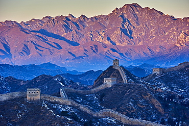 Aerial view of the Jinshanling and Simatai sections of the Great Wall of China, Unesco World Heritage Site, China, East Asia