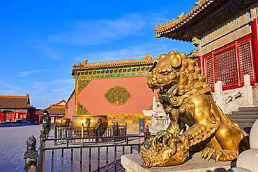 China, Beijing, Forbidden City, statue of Lion