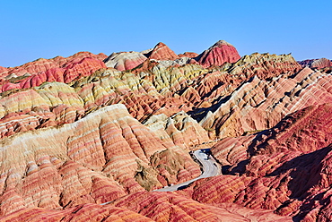 Colorful Danxia landform in Zhangye, UNESCO World Heritage Site, Gansu Province, China, Asia