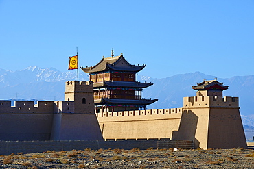 The fortress at the western end of the Great Wall, UNESCO World Heritage Site, Jiayuguan, Gansu Province, China, Asia