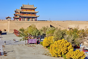 The fortress at the western end of the Great Wall, UNESCO World Heritage Site, Jiayuguan, Gansu Province, China, Asia