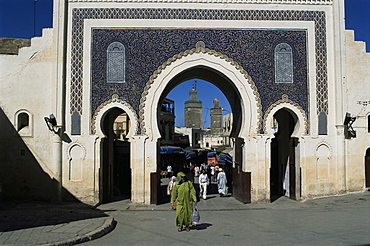 Bab Bou Jeloud, Fes el Bali, Fez, Morocco, North Africa, Africa