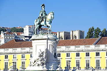 Statue of Dom Jose I, Praca do Comercio, Lisbon, Portugal, Europe