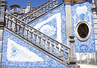 Mosaic staircase, Estoi Palace, Estoi, Algarve, Portugal, Europe