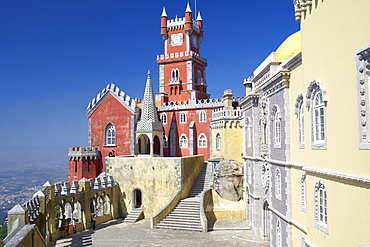 Pena National Palace, built in 1840s for the Royal family, UNESCO World Heritage Site, Sintra, Portugal, Europe
