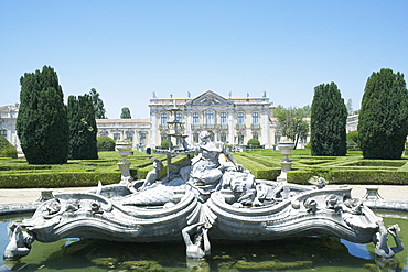 The Queluz Palace, once the summer residence of the Braganza Kings, Queluz, near Lisbon, Portugal, Europe