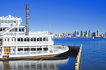 Old Ferry and city skyline, San Diego, California, United States of America, North America