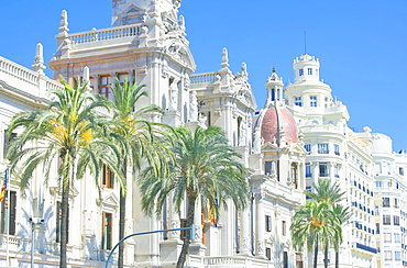 Townhall, Plaza del Ayuntamiento. Valencia, Comunidad Autonoma de Valencia, Spain, Europe