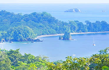 Elevated view of peninsula, Manuel Antonio National Park, Costa Rica, Central America