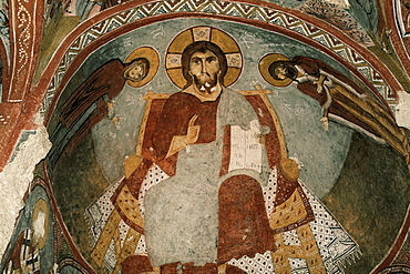 Christian frescoes in Sandal Church, Goreme Open Air Museum, Goreme, Cappadocia, Anatolia, Turkey, Asia Minor, Eurasia