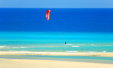 Water gliding, Sotovento beach, Jandia Peninsula, Fuerteventura, Canary Islands, Spain, Alantic, Europe