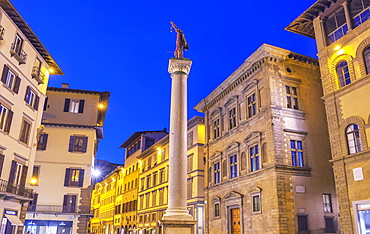 Column of Justice in the Piazza Santa Trinita, Florence, Tuscany, Italy, Europe