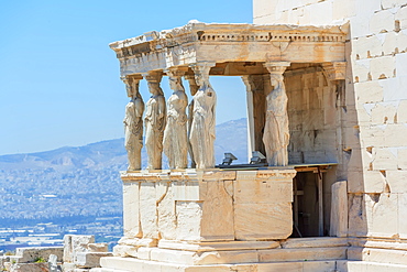 Porch of Caryatids, Erechtheion Temple, Acropolis, UNESCO World Heritage Site, Athens, Greece, Europe