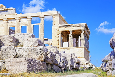 Porch of Caryatids, Erechtheion Temple, Acropolis, UNESCO World Heritage Site, Athens, Greece, Europe