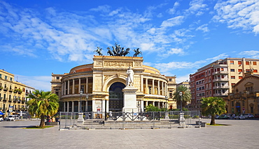 Politeama Theater, Palermo, Sicily, Italy, Europe